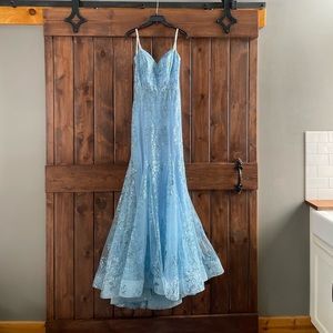 Light blue Camille La Vie prom dress. Size 2